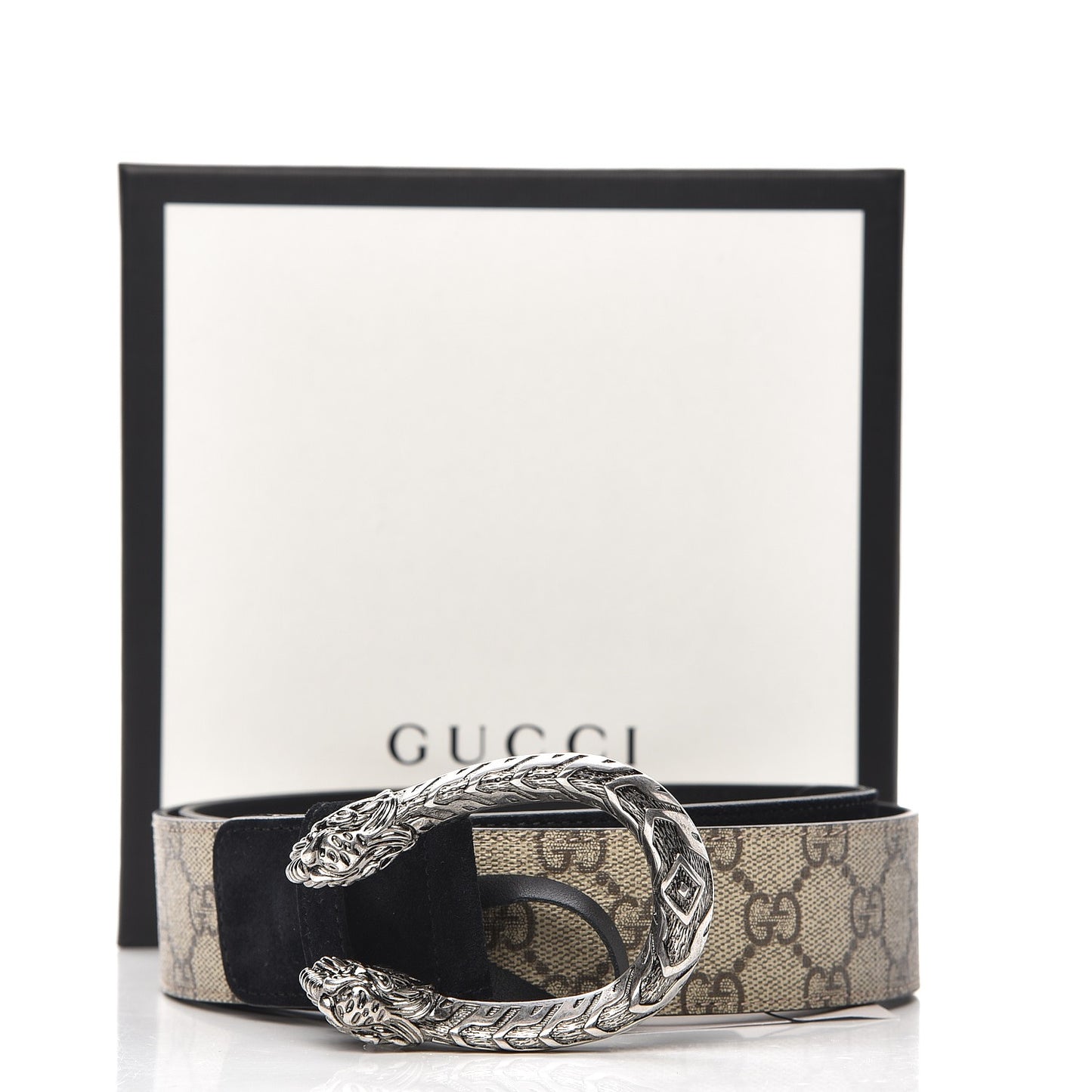 GG Supreme Monogram Suede Dionysus 40mm Belt 95 38 Beige Black