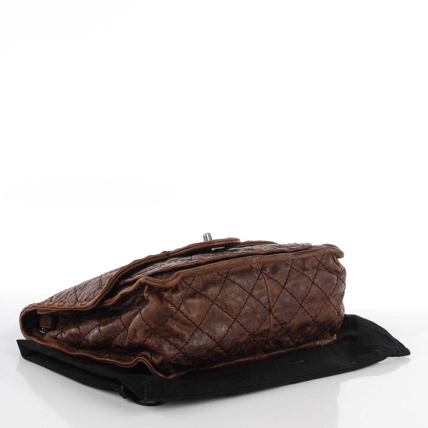 Chanel Aged Crumpled Calfskin Small Vintage Flap Brown 4 of 9