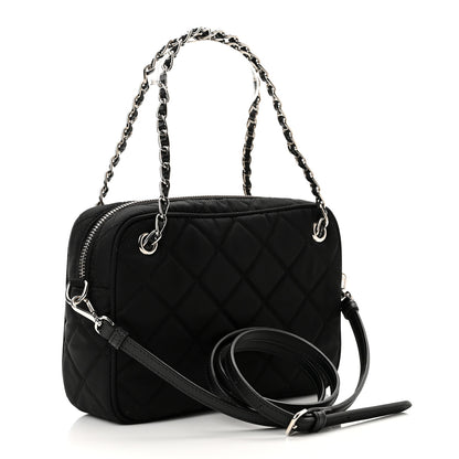 Prada Nylon Tessuto Impuntu Quilted Bandoliera Crossbody Bag Black 2 of 8