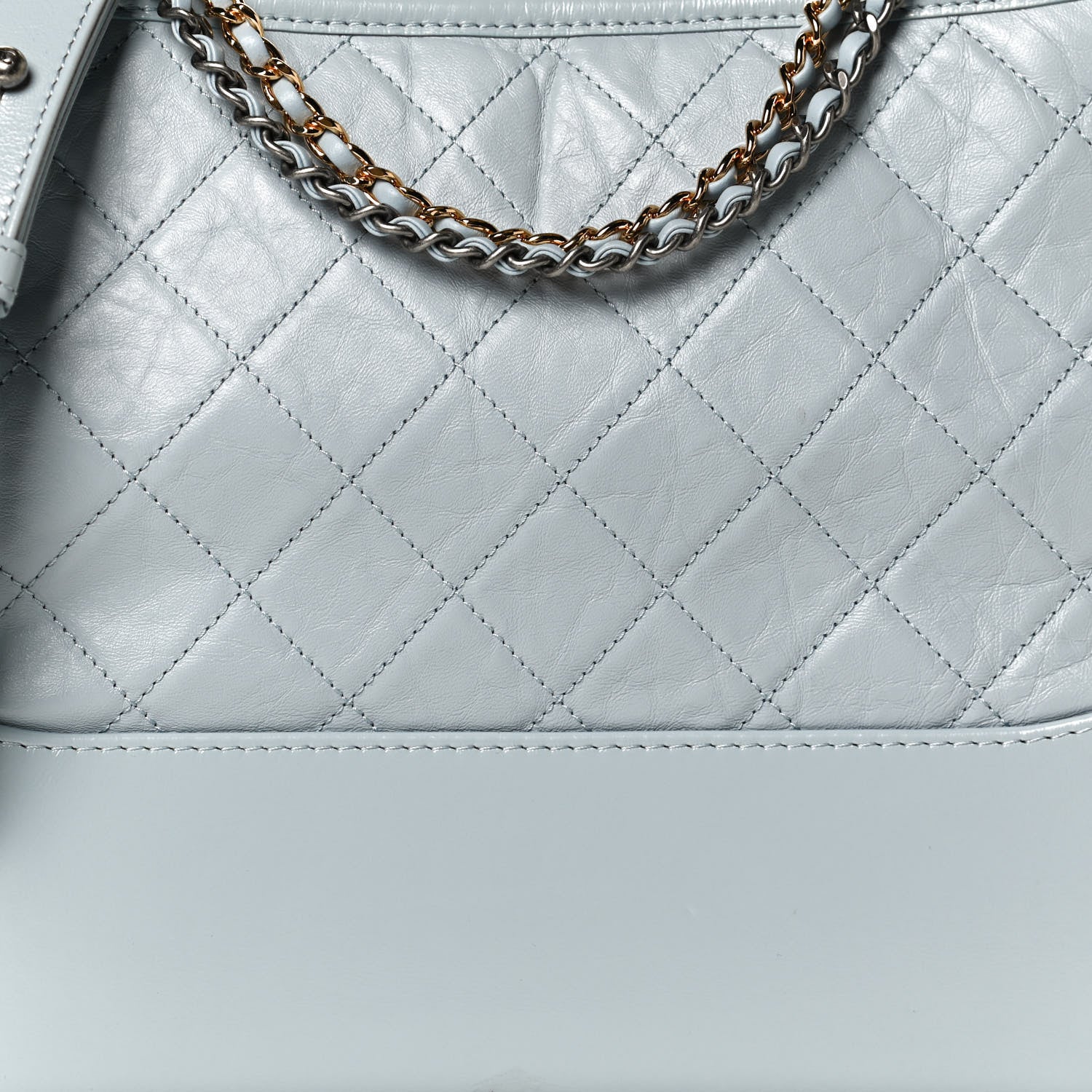 Chanel Aged Calfskin Quilted Medium Gabrielle Hobo Light Blue 8 of 12