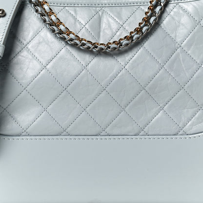 Chanel Aged Calfskin Quilted Medium Gabrielle Hobo Light Blue 8 of 12