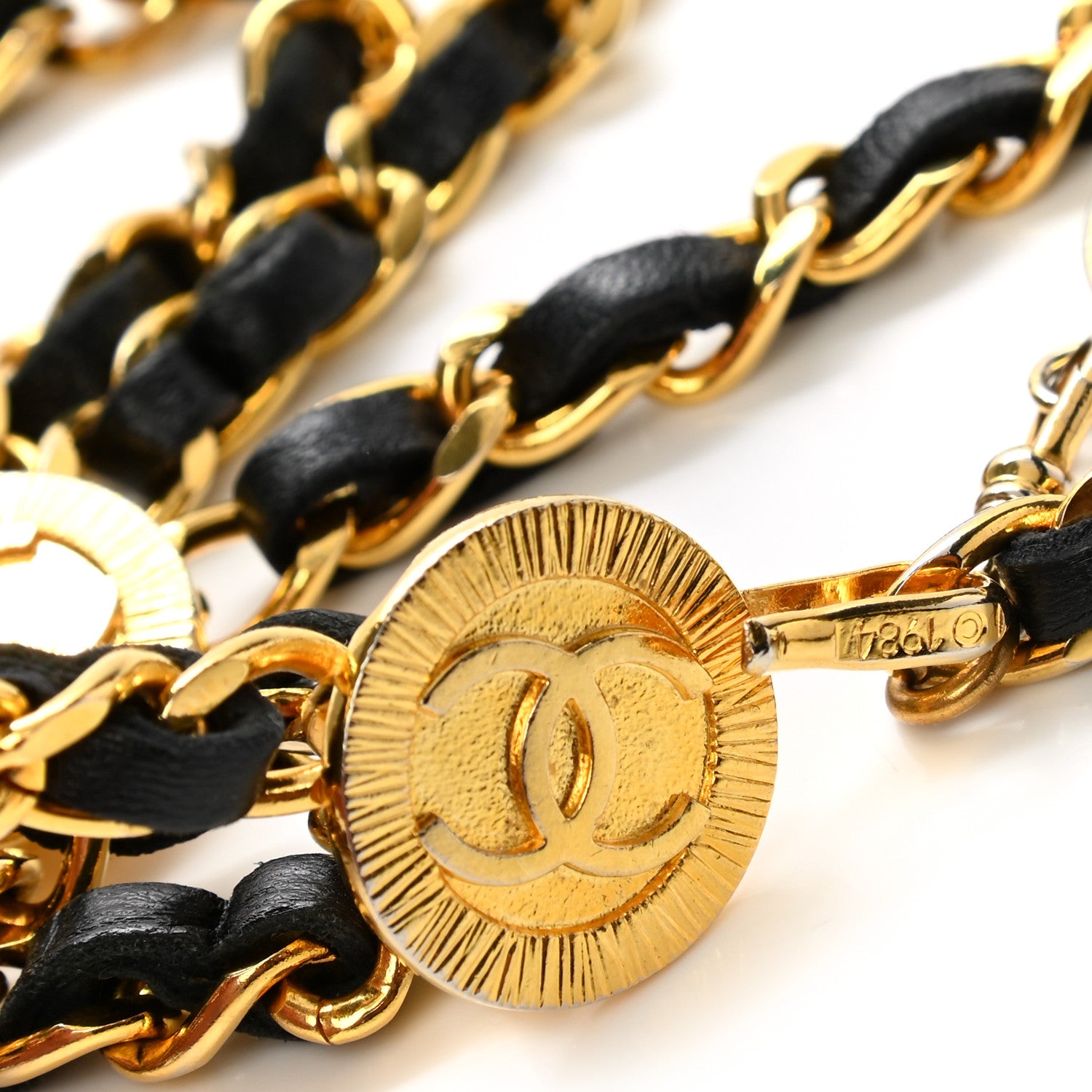 Chanel Lambskin Chain CC Medallion Belt Black Gold 3 of 3