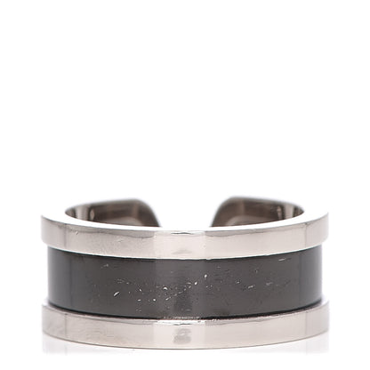 Cartier 18K White Gold Enamel 8mm C De Ring 53 6.25 Black 3 of 5