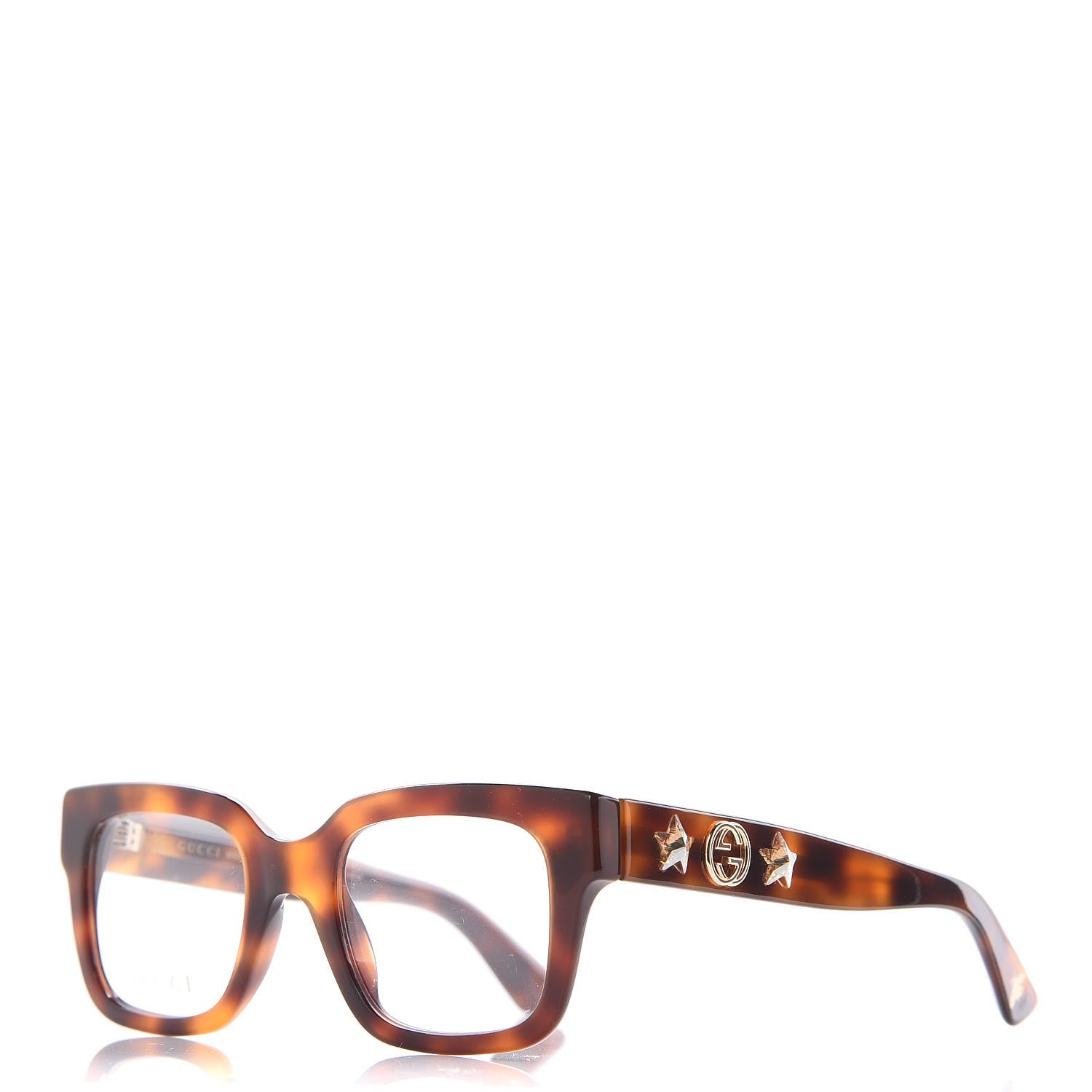 Gucci Rectangle Eye Glasses GG0210O Tortoise 1 of 7