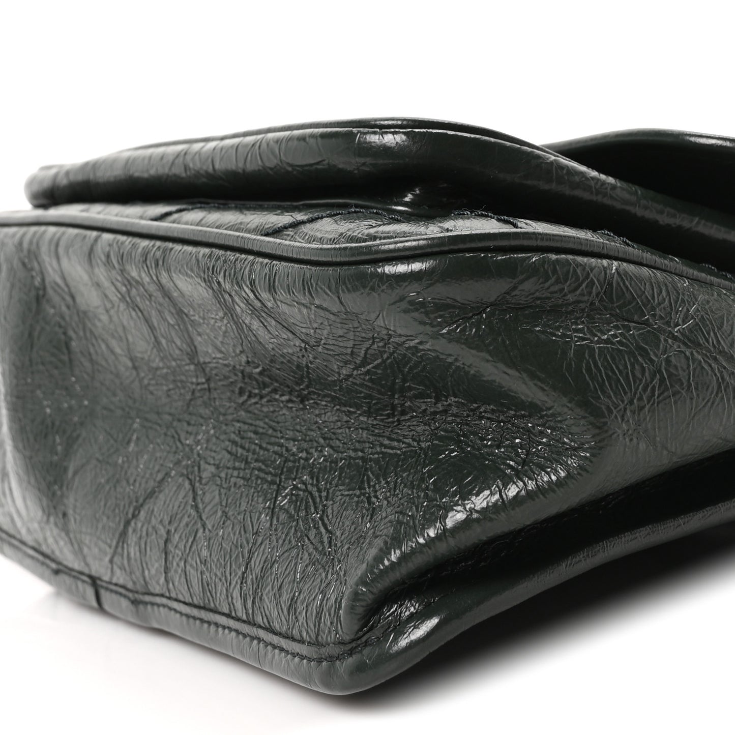 Crinkled Calfskin Matelasse Monogram Medium Niki Chain Satchel Dark Green