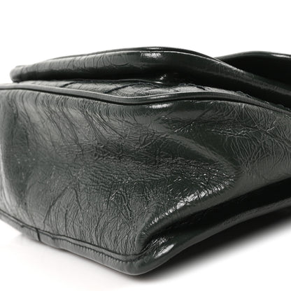 Saint Laurent Crinkled Calfskin Matelasse Monogram Medium Niki Chain Satchel Dark Green 10 of 10