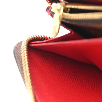 Louis Vuitton Damier Ebene Clemence Wallet Cherry 7 of 10