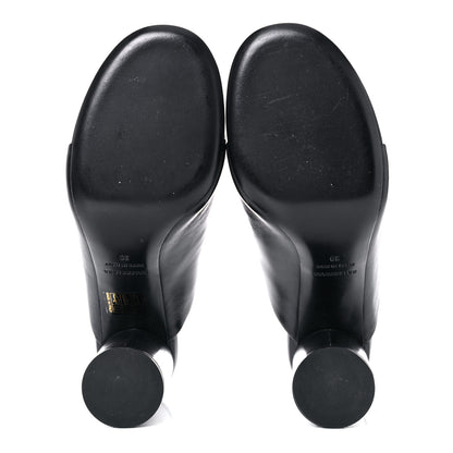Balenciaga Shiny Sheepskin Oval 90mm Mule Pump 39 Black White 5 of 13