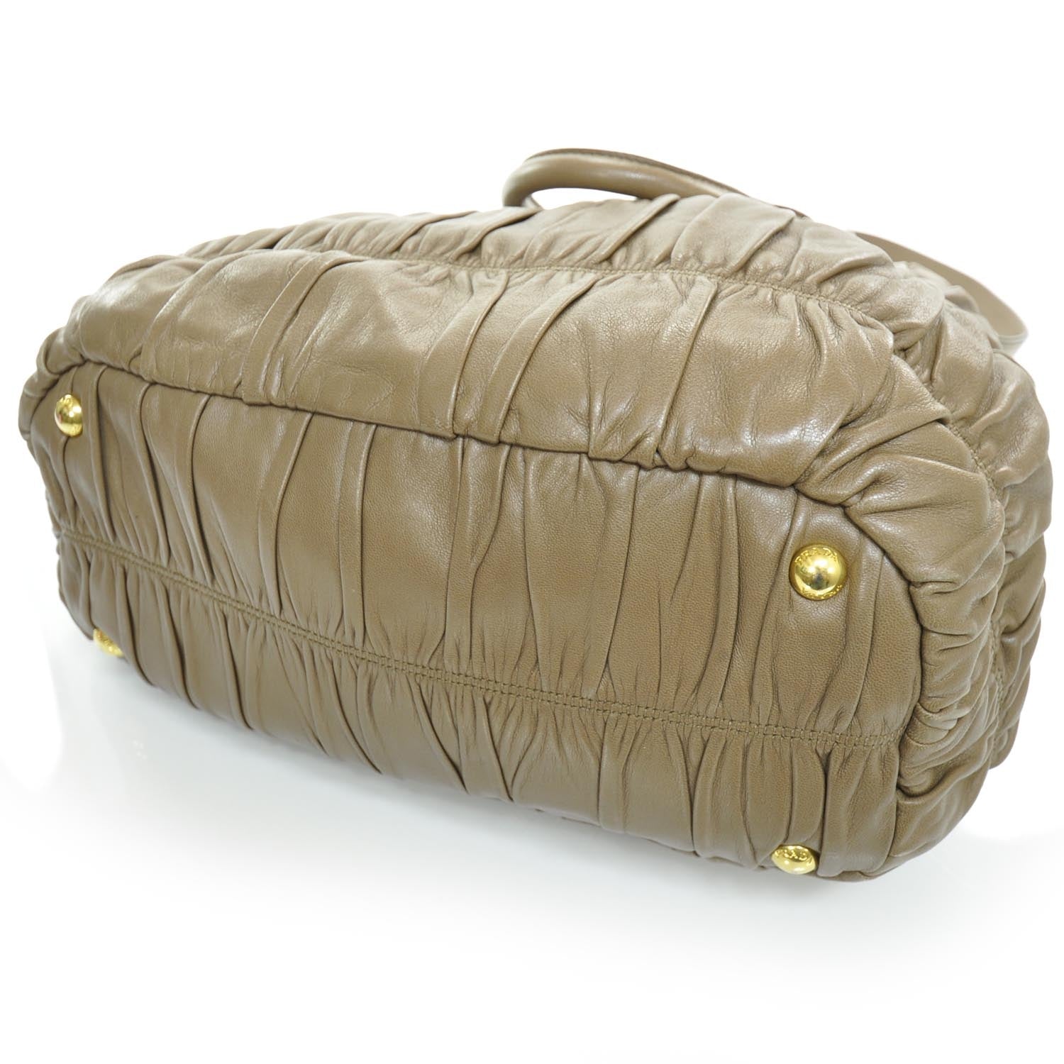 Prada Nappa Leather Gaufre Tote Beige 4 of 10