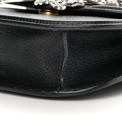 Gucci Calfskin Web Crystal Butterfly Stripe Small Totem Shoulder Bag Black 10 of 16