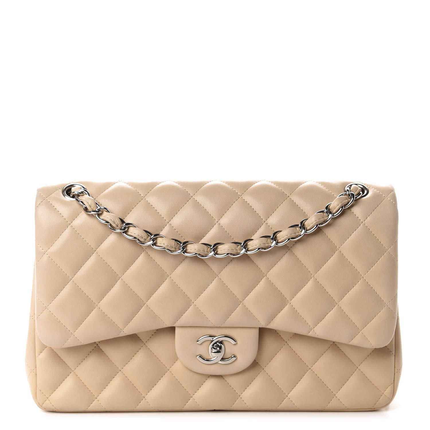 Chanel Lambskin Quilted Jumbo Double Flap Beige Clair 1 of 11