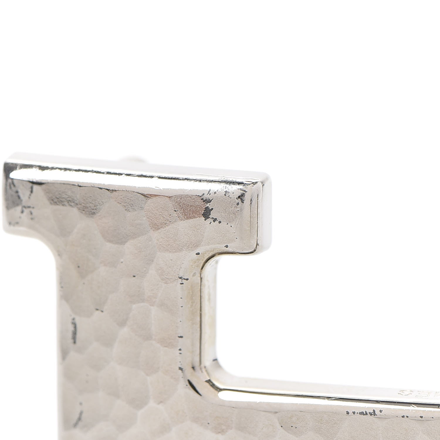 Hermes Palladium Martelee 32mm H Belt Buckle Silver 4 of 5