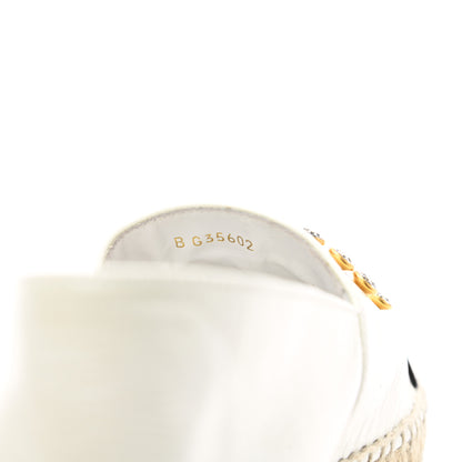 Chanel Patent Calfskin Crystal CC Espadrilles 40 White Black 9 of 9