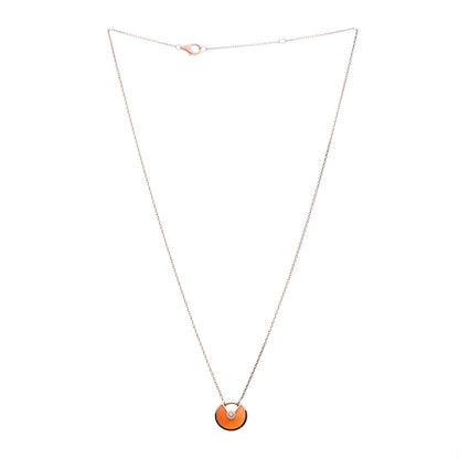 Cartier 18K Pink Gold Diamond Carnelian XS Amulette de Cartier Pendant Necklace 3 of 6