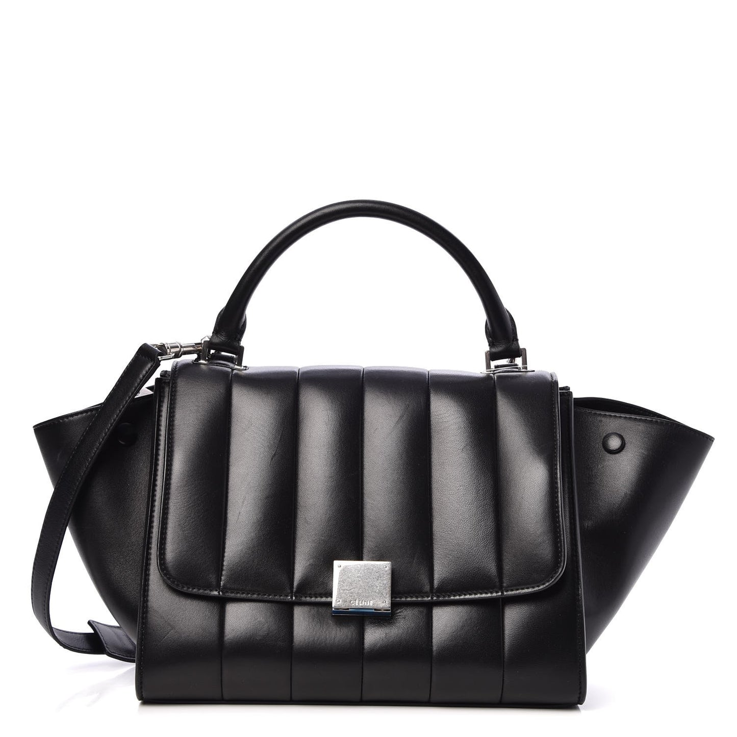 Lambskin Quilted Small Trapeze Black
