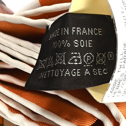 Hermes Silk Parade Scarf 90 Creme Orange Cuit 3 of 5