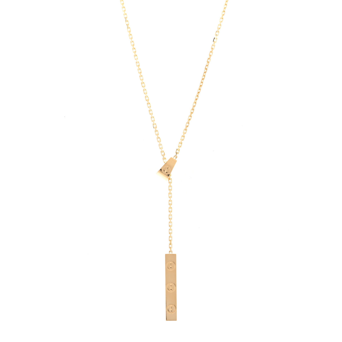 18K Yellow Gold LOVE Lariat Necklace