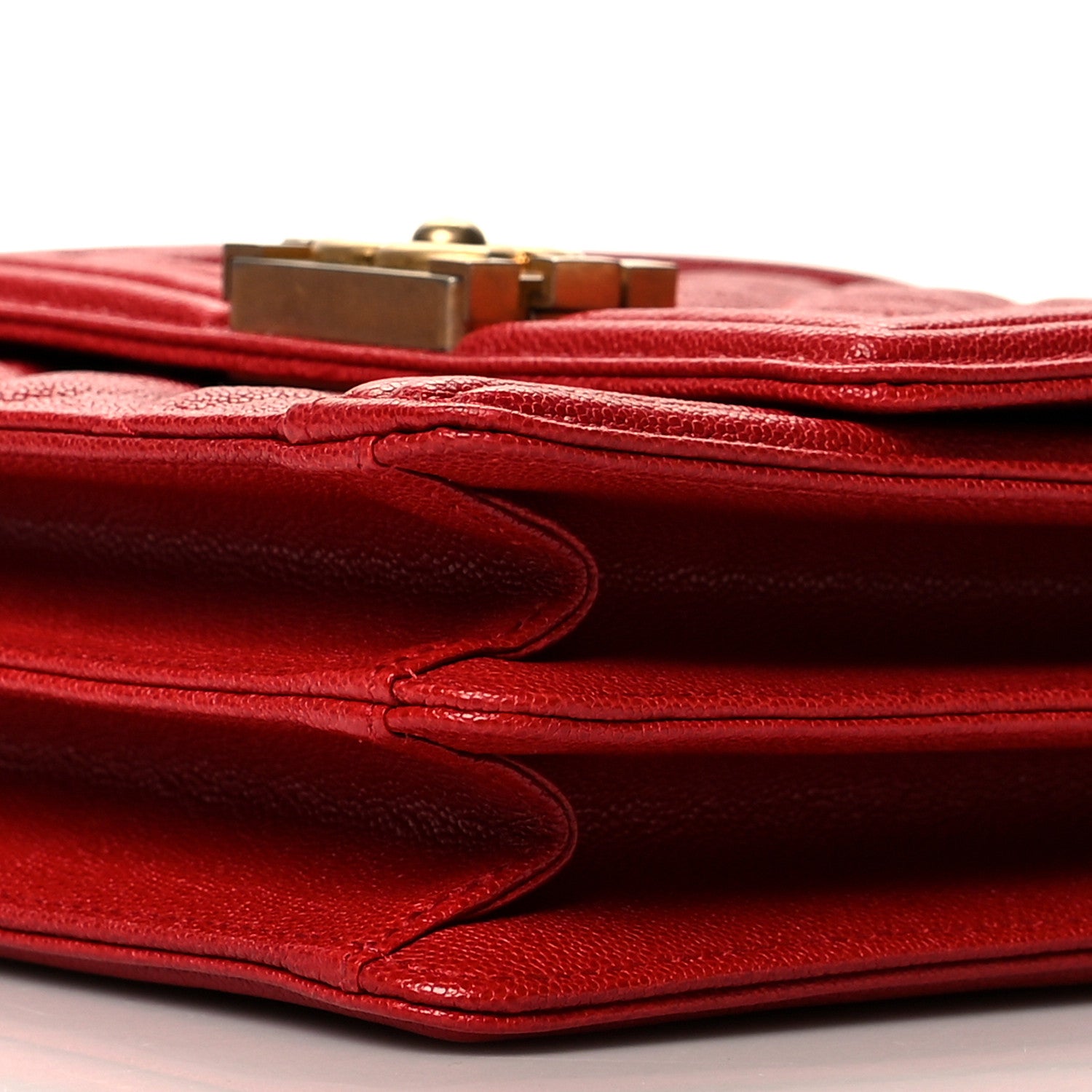 Chanel Caviar Quilted North South Boy Flap Red 10 of 11