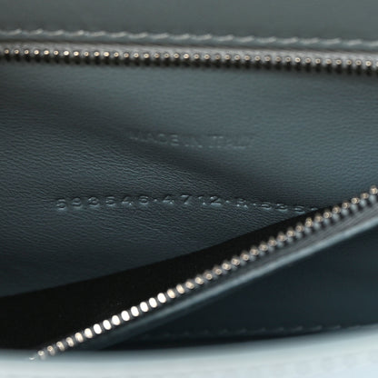 Balenciaga Shiny Calfskin Crocodile Embossed Small Hourglass Top Handle Bag Blue Grey 8 of 19
