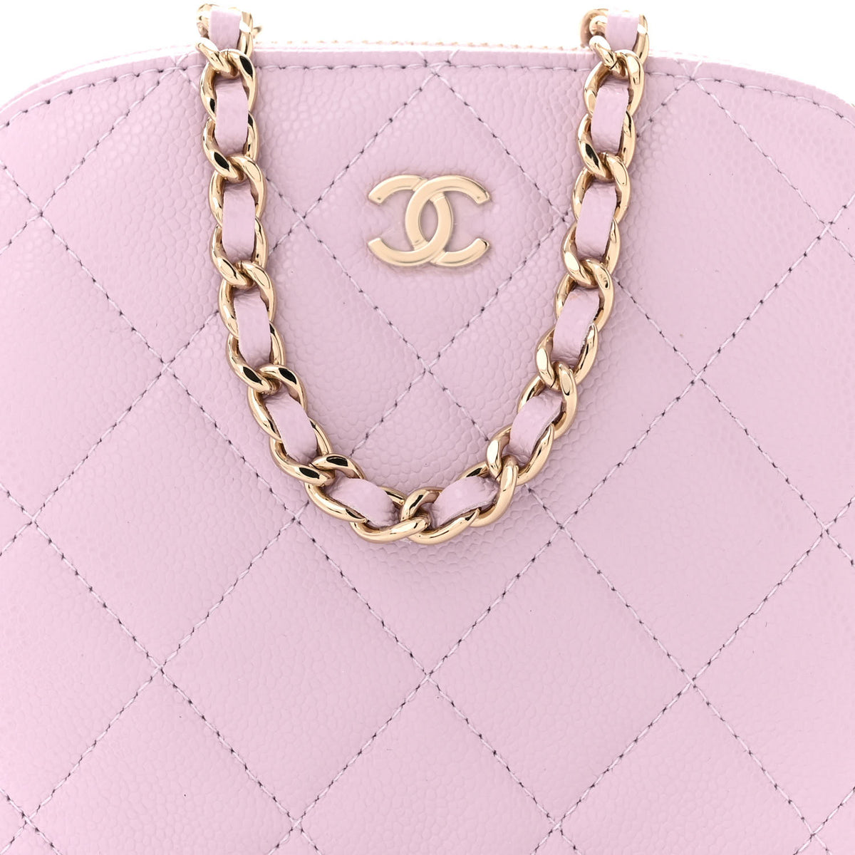 Chanel Caviar Quilted Mini Classic Clutch With Chain Light Purple 8 of 11