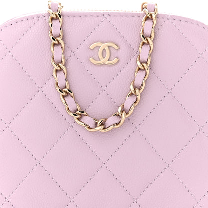 Chanel Caviar Quilted Mini Classic Clutch With Chain Light Purple 8 of 11