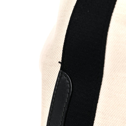 Balenciaga Cotton Canvas Satin Calfskin S Navy Cabas Natural Black 29 of 34
