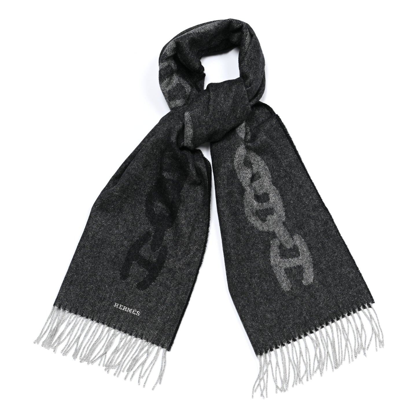 Cashmere Crazy Chain Muffler Anthracite Flanelle