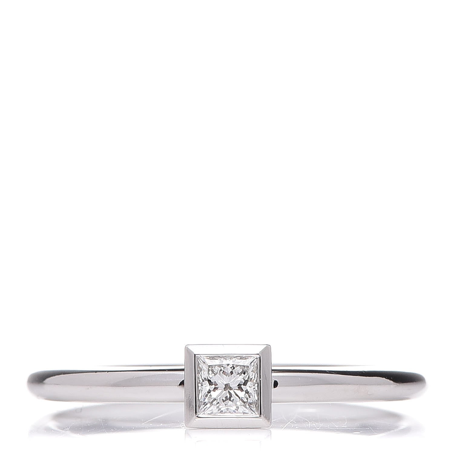 Tiffany Platinum Diamond .15ct Bezet Ring 50 5.25 1 of 5