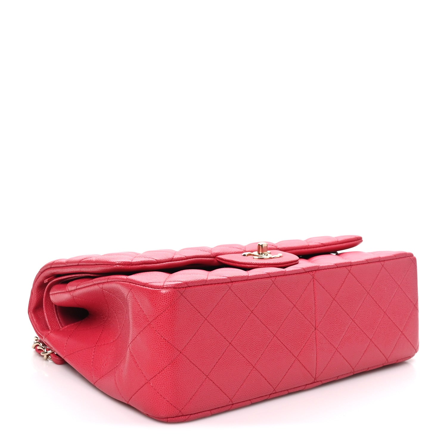 Chanel Caviar Quilted Jumbo Double Flap Dark Pink 4 of 10