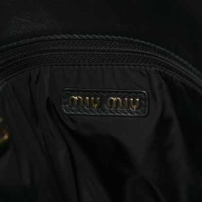 Miu Miu Soft Calf Hobo Bag Black 6 of 11