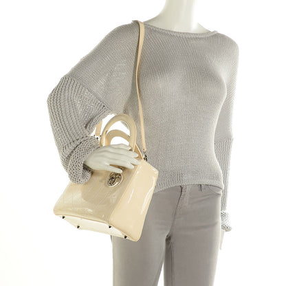 Christian Dior Patent Cannage Stitched Medium Lady Dior Beige 2 of 7