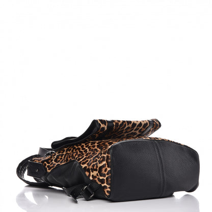 Christian Louboutin Pony Hair Calfskin Syd Backpack Leopard Black 4 of 9