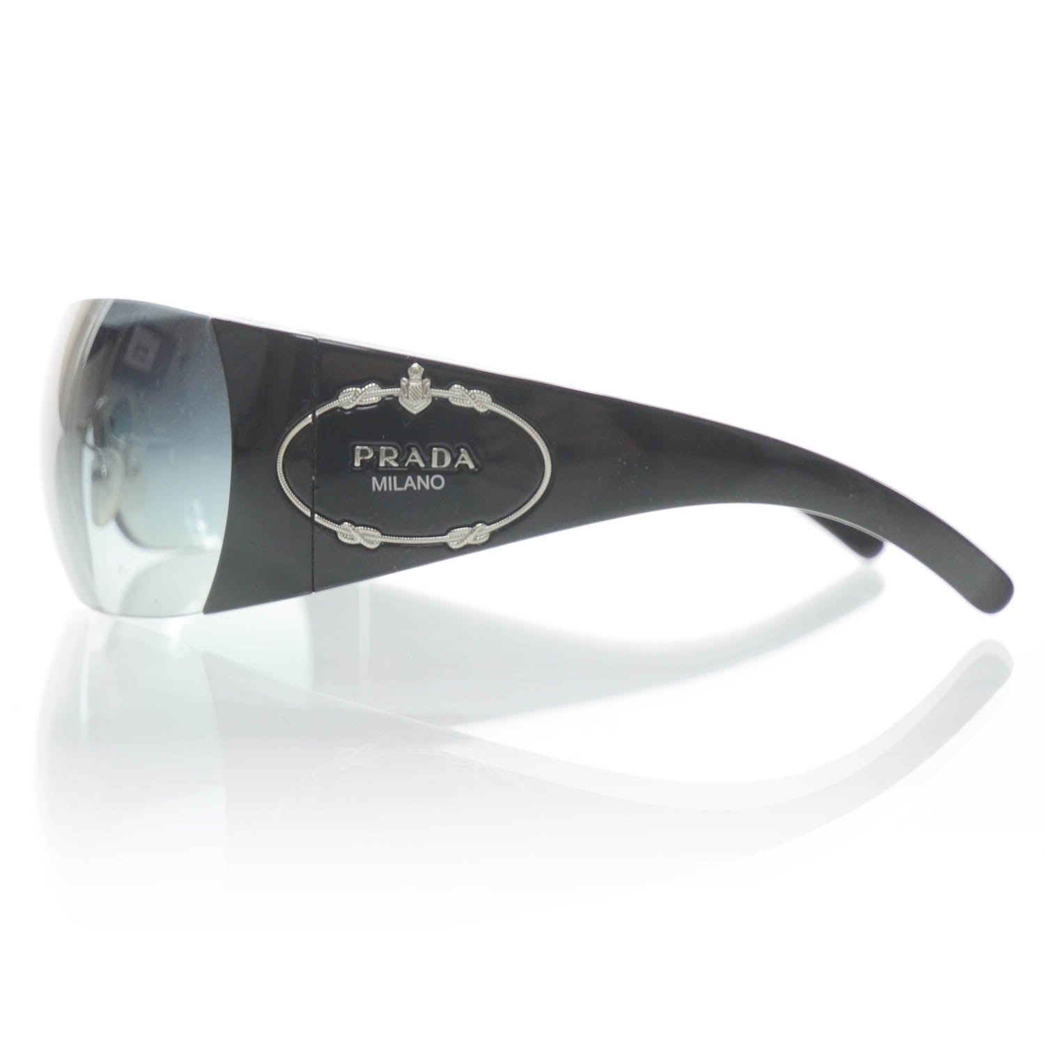 Prada Logo Sunglasses SPR 16H Black 4 of 7