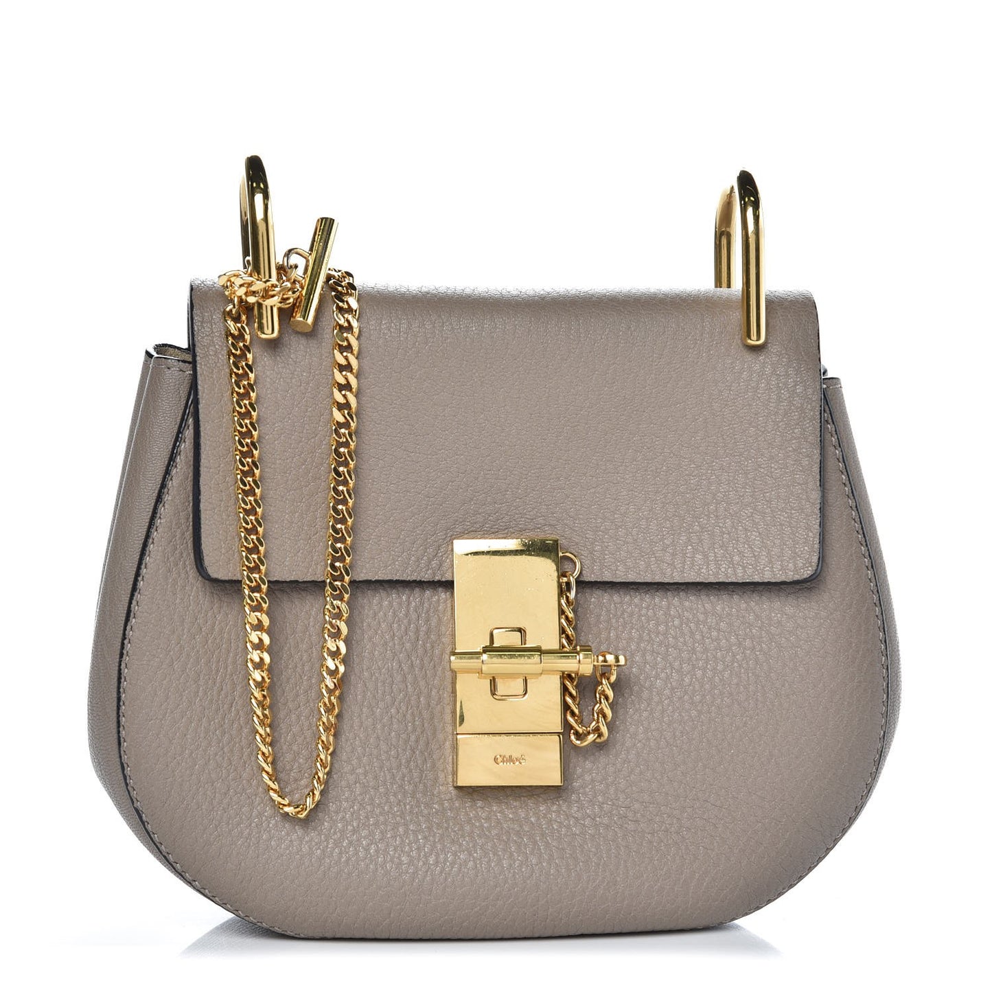 Grained Lambskin Mini Drew Shoulder Bag Motty Grey