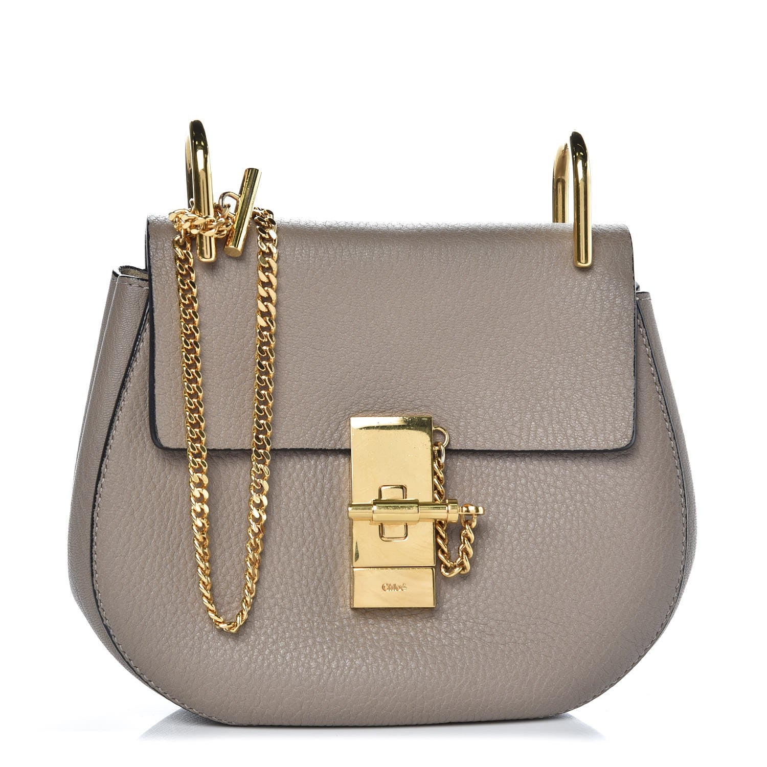 Chloe Grained Lambskin Mini Drew Shoulder Bag Motty Grey 1 of 6