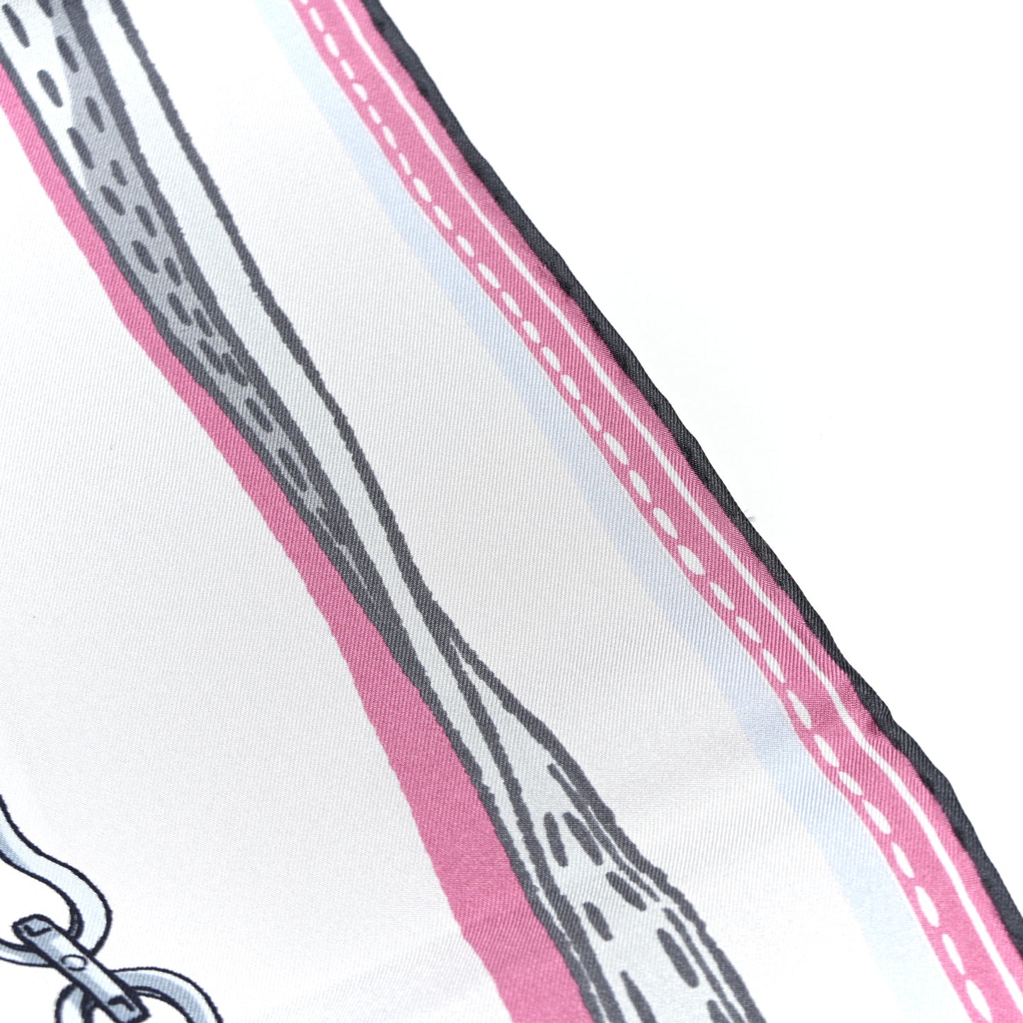 Silk Square Handle Me Scarf Grey Pink