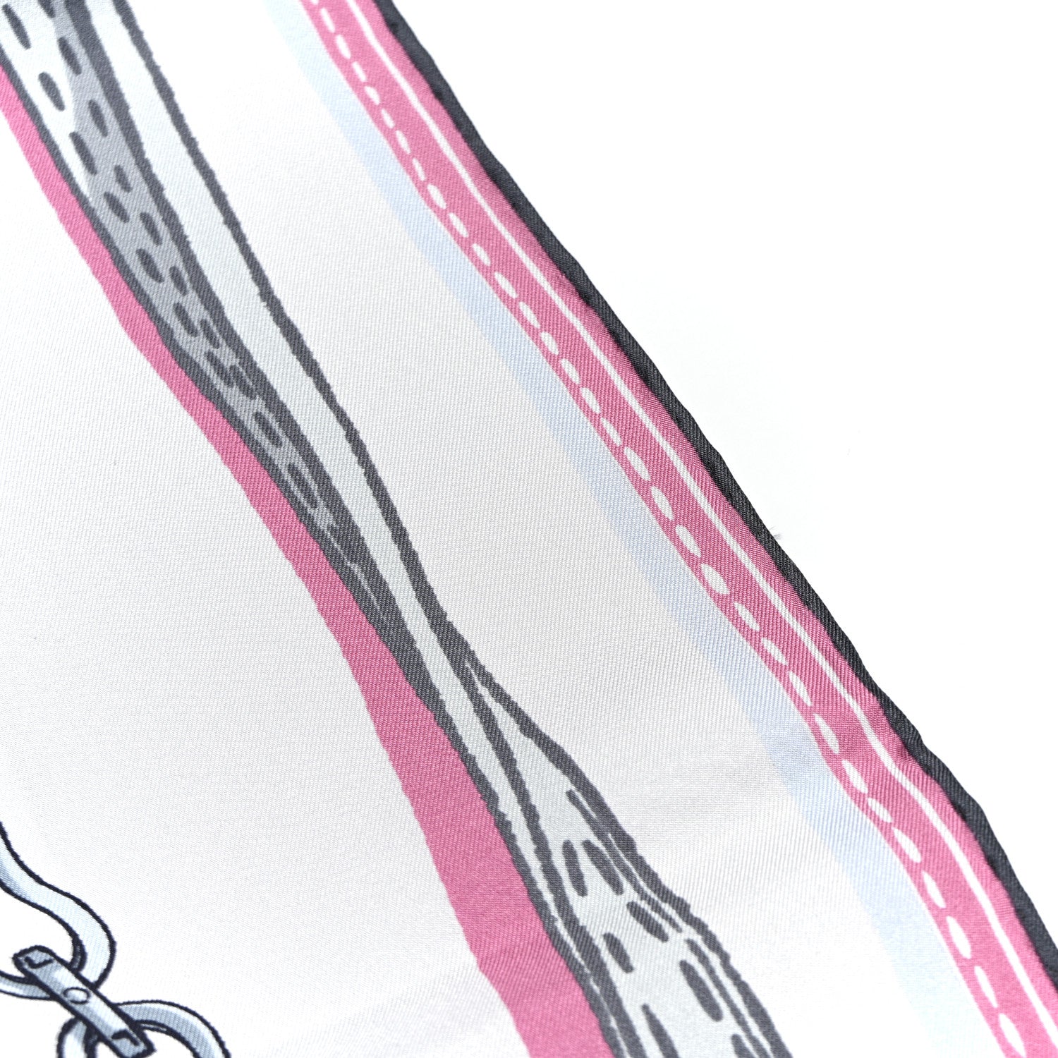 Louis Vuitton Silk Square Handle Me Scarf Grey Pink 5 of 5