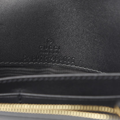 Gucci Calfskin Diagonal GG Mini Chain Wallet Black Gold 6 of 11