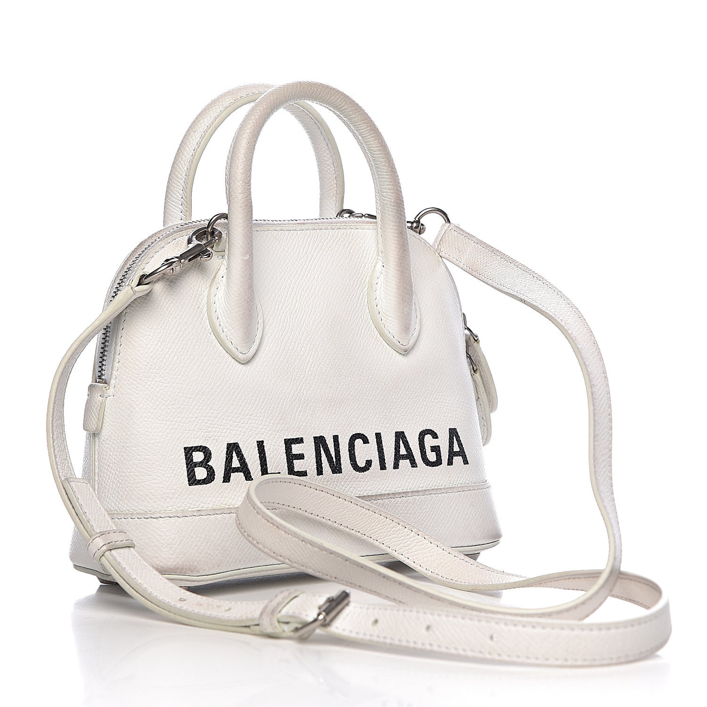 Grained Calfskin XXS Ville Top Handle Bag White Black