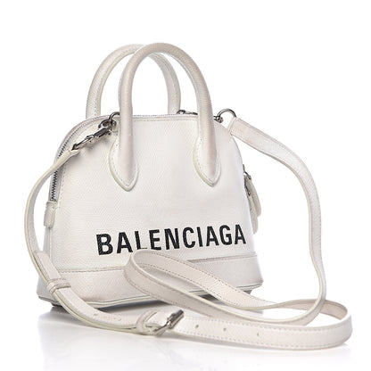 Balenciaga Grained Calfskin XXS Ville Top Handle Bag White Black 3 of 20
