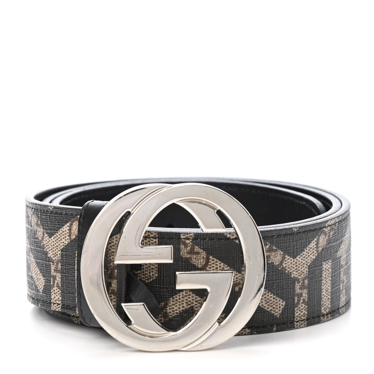 GG Supreme Monogram Caleido Interlocking G Belt 90 36 Dark Brown