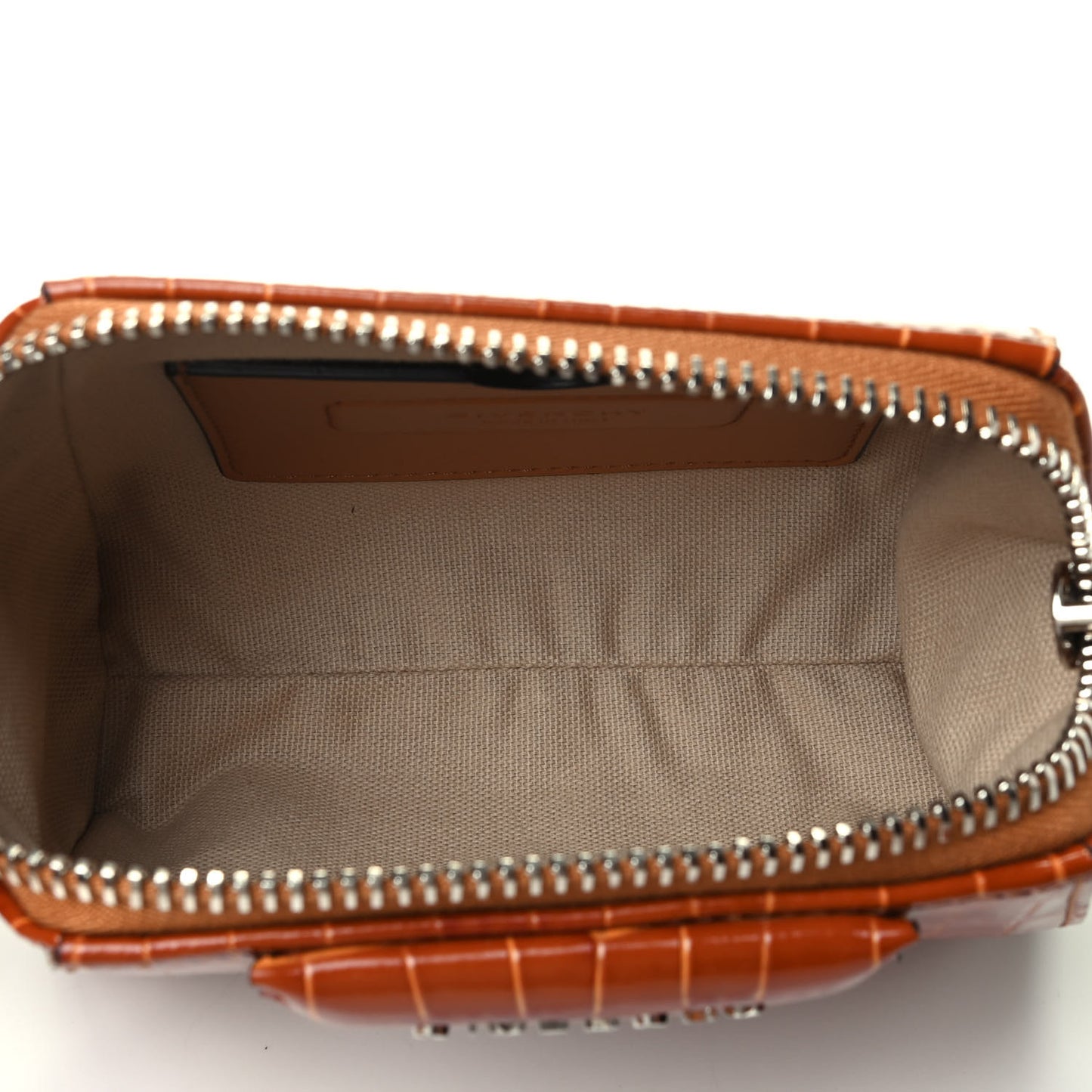 Calfskin Crocodile Embossed Nano Antigona Tan