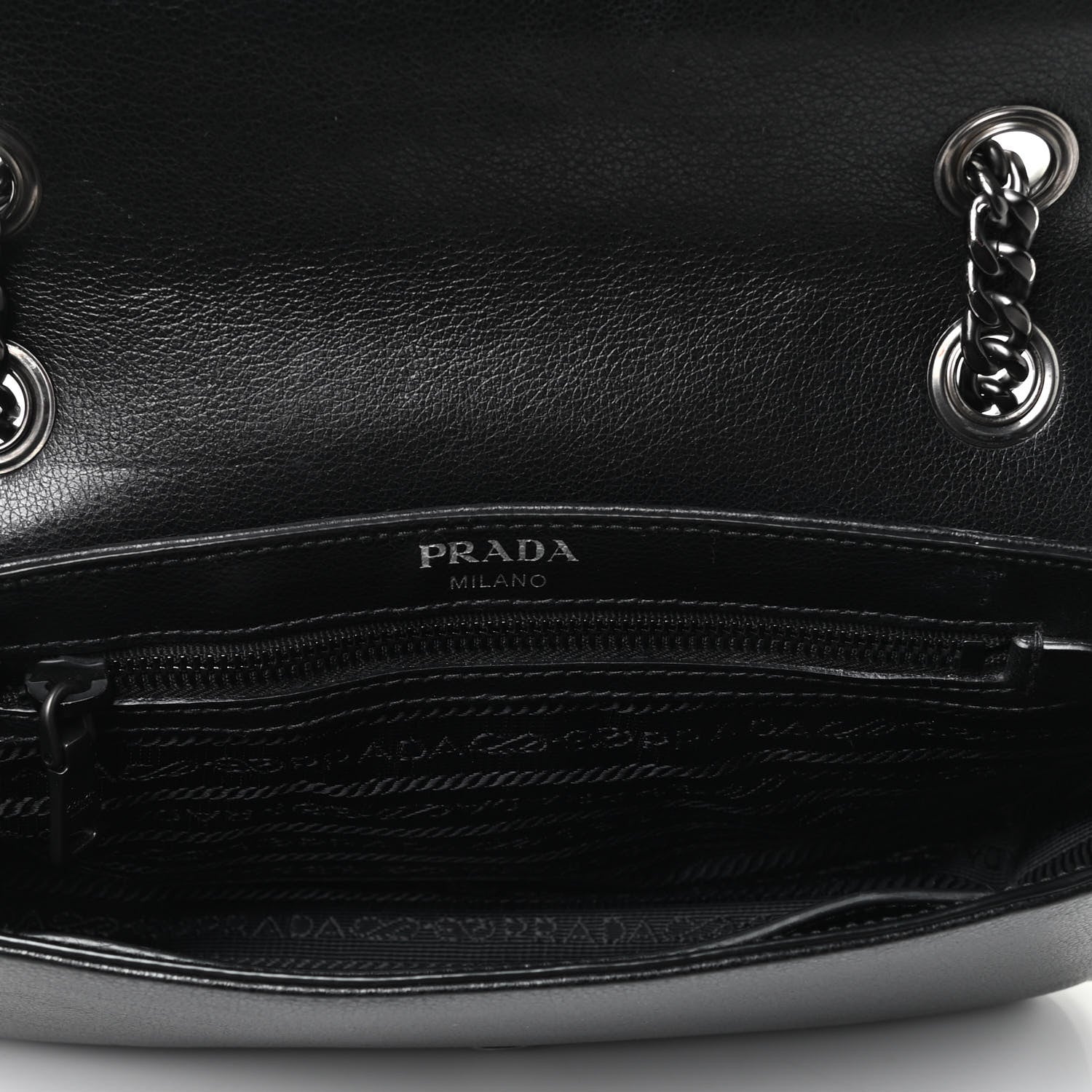 Prada Glace Calfskin Studded Crossbody Fuoco Black 4 of 4