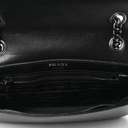 Prada Glace Calfskin Studded Crossbody Fuoco Black 4 of 4