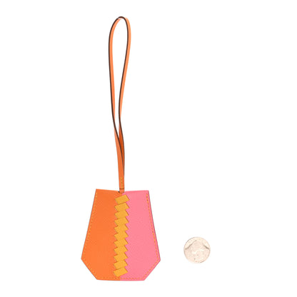 Hermes Epsom Clochette Cles Charm Rose Azalee Abricot Jaune Ambre 2 of 6