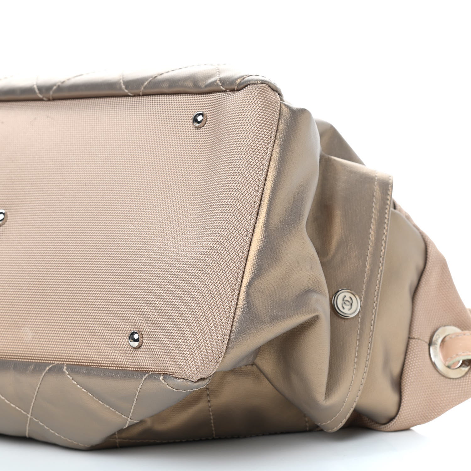 Chanel Coated Canvas Paris Biarritz Hobo Gold 8 of 8