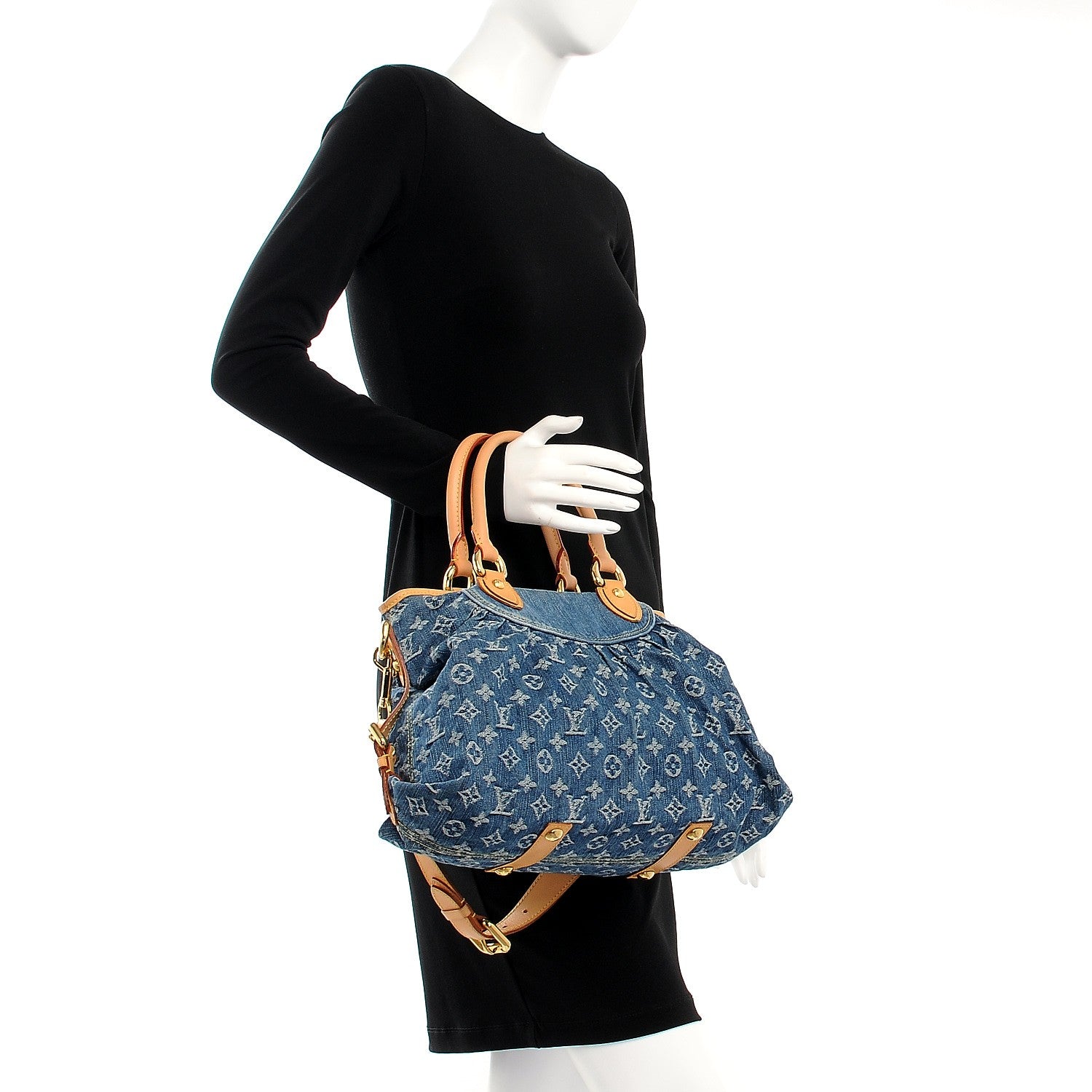 Louis Vuitton Denim Neo Cabby MM Blue 3 of 8