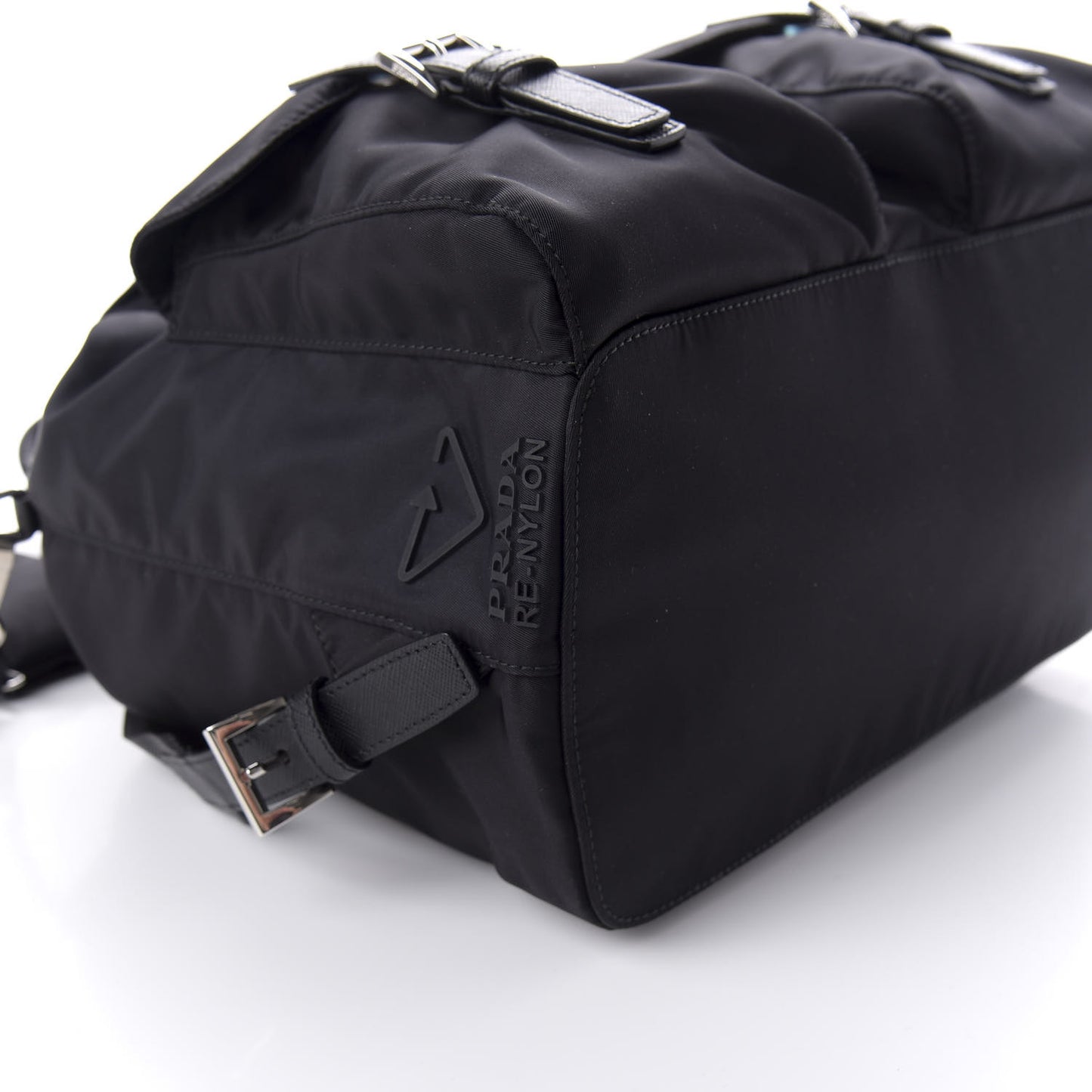 Re-Nylon Saffiano Medium Backpack Black