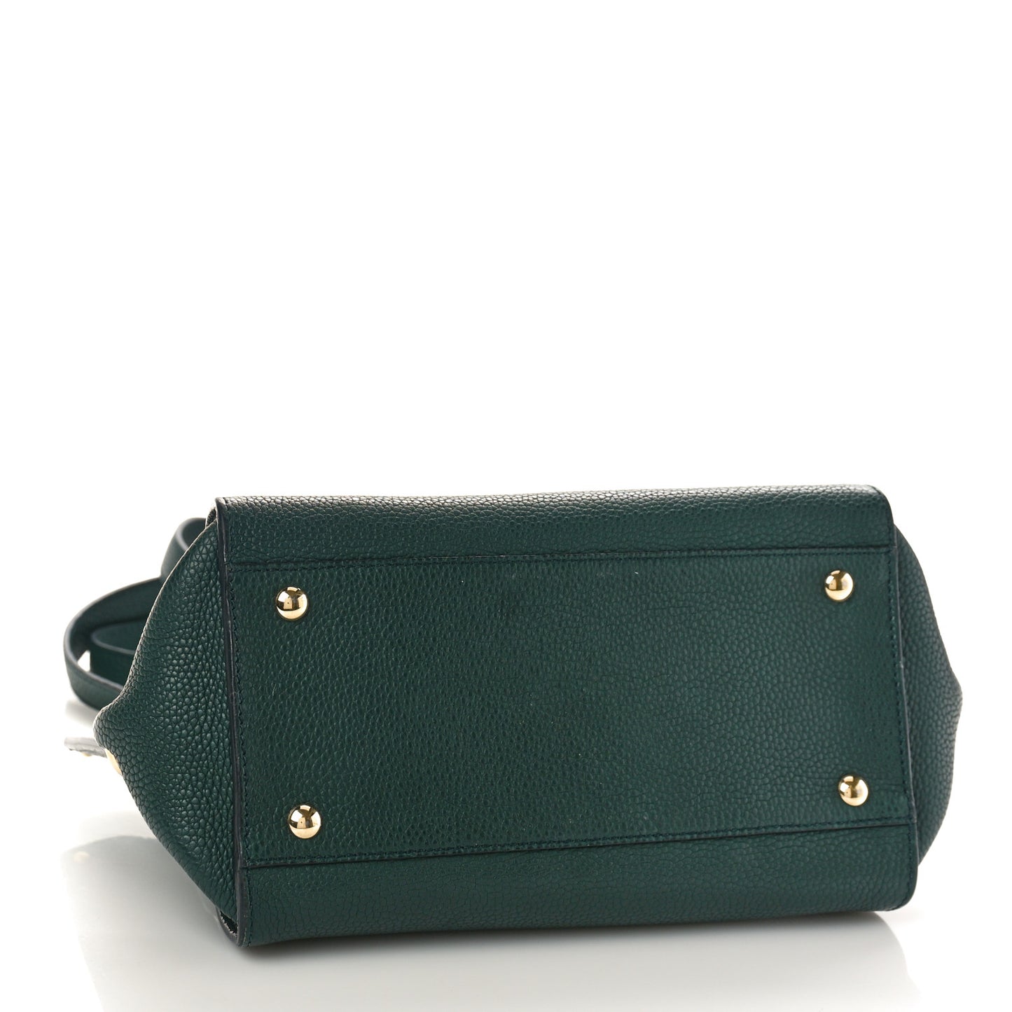 Grained Calfskin Sofia Satchel Dark Green