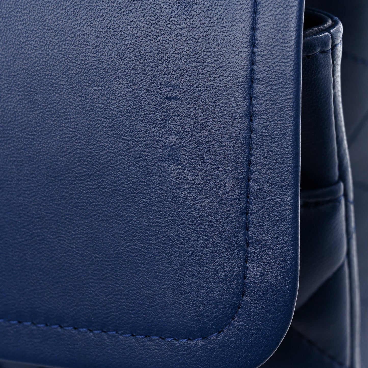 Lambskin Quilted Jumbo Double Flap Blue